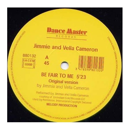 Jimmie And Vella Cameron ‎– Be Fair To Me