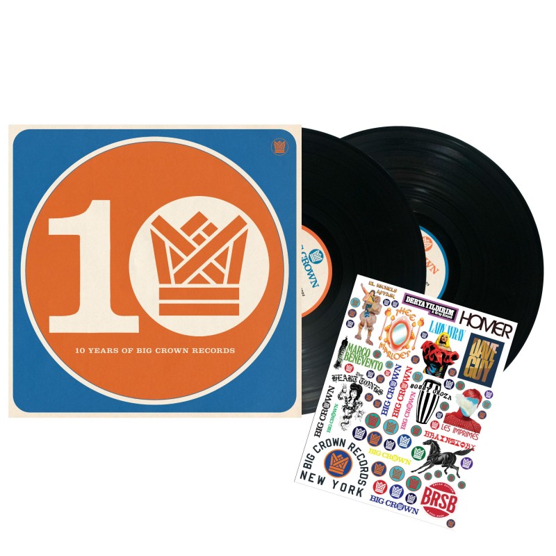 BIG CROWN 10 YEAR ANNIVERSARY 2xLP COMES WITH BIG CROWN 10th ANNIVERSARY STICKER SHEET