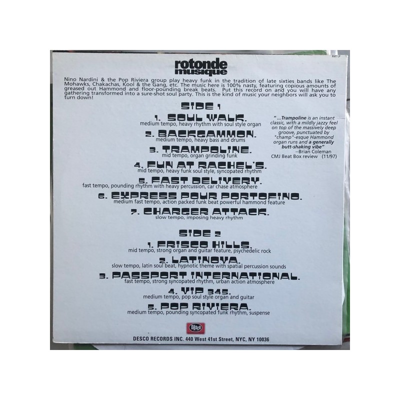 Nino Nardini (2) & The Pop Riviera Group ‎– Rotonde Musique